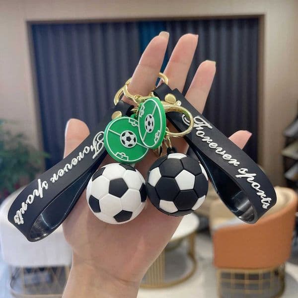 PVC Keychain Football New Soft Rubber Fan Sports Souvenirs Periphery Leather Ring Key Chain Accessories Retail H260504