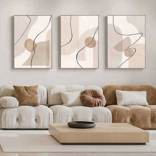 Abstract Geometry Bohemian Beige Line Wall Art Canvas Painting Modern Posters and Prints Living Room Interior Decoration Mura 26Y0504