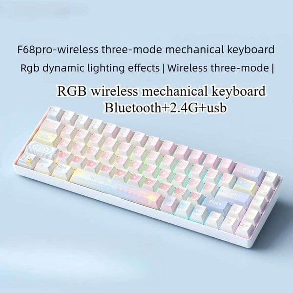 Mechanical keyboard RGB teclado gamer 68 key board wireless+Bluetooth+wired 60% ipad laptop mobile office Keyboard for tablet S260430