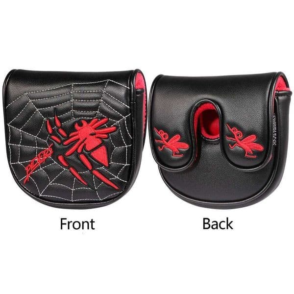 Synthetic Leather Embroidery Magnetic Closure Mid Mallet Center Shaft cover DF3 Golf Putter Cover 26Y0504