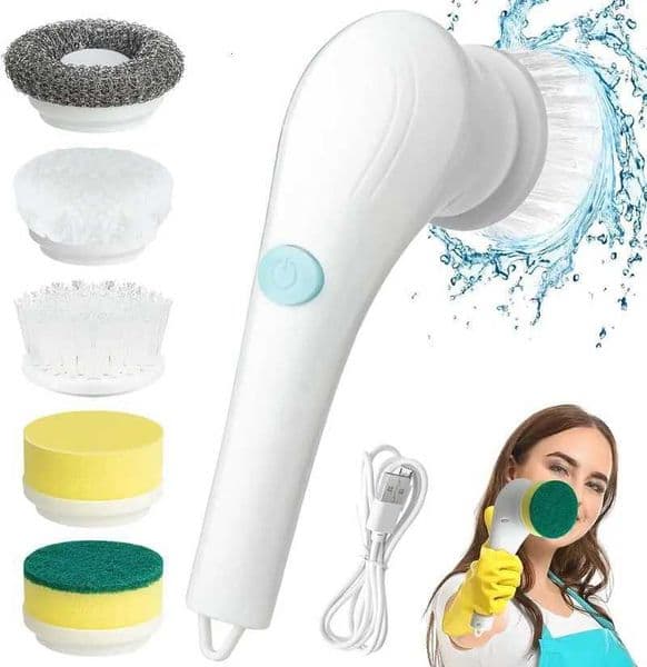 Usb Rechargeable Kitchen Dish Washing Brush Sink Cleaner Bathroom Bathtub Clean Brush Spin Scrubber Electric Cleaning Brush X260504