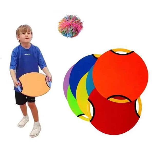 2PCS Outdoor Sports 28CM Flying Disc Trampoline Paddle Ball Game Toss and Catch Parent Child Interactive Sensory Toys Kids Adult X260504