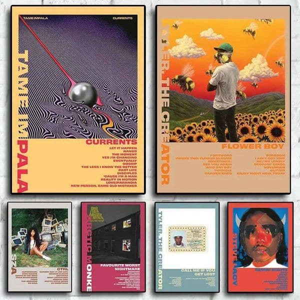 Aesthetic Music Album Canvas Art - Flower Boy, Tyler, Arctic , Tame Impala Wall Posters for Room Decor 26Y0504