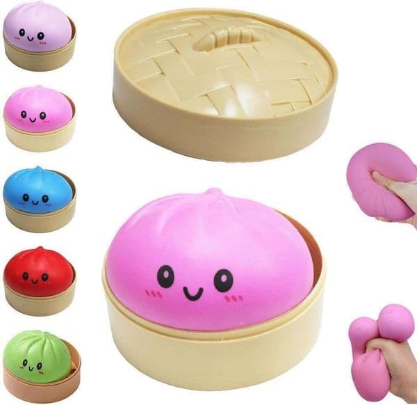 2026 Mystery Dumpling Squishy Box, Fidget Sensory Ball for Adults Teens, Squeeze Stress Relief Toy, Easter Basket & Stocking Stuffers (Pink)