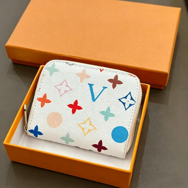 Hot sale 10A Quality Luxury Brand Designer Wallet for Women Short Purse Casual Fashion Daily Outfits Wallets Zipper/Hasp Purse Colorful flower Takashi Murakami Bag