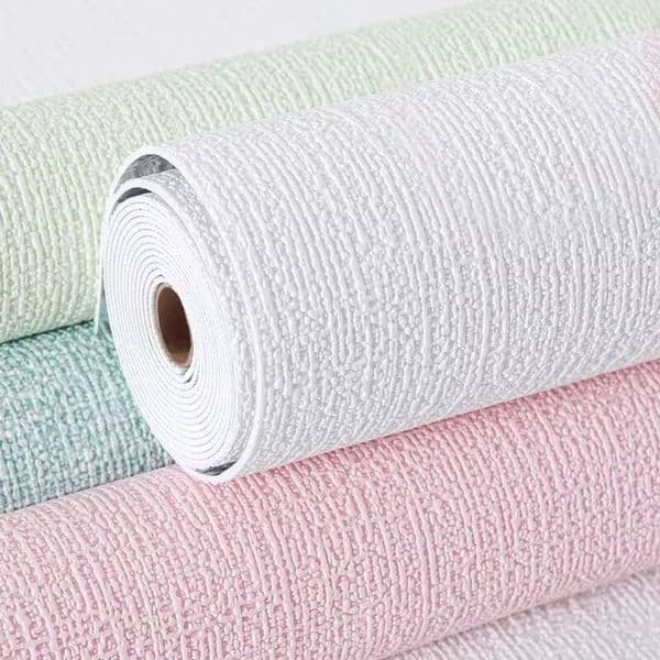 Wall Paper Linen 3D Foam Self-Adhesive PVC Solid Color Thickened Waterproof Perfect For Bedroom Living Room Wallpapers Home