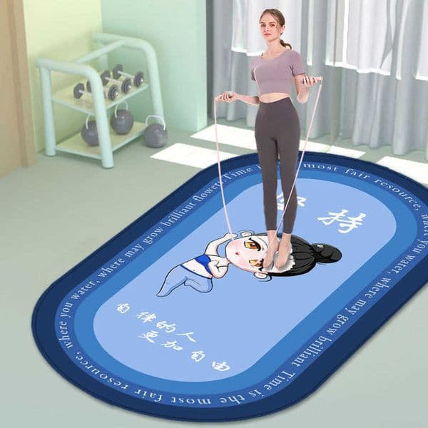 TikTok-style jump rope soundproof and shock-absorbing yoga mat for home indoor silent fitness exercise non-slip floor matL260504