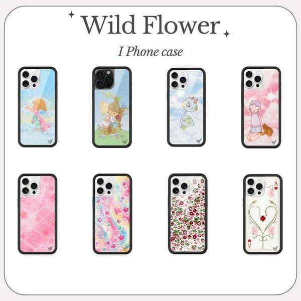 2026New Wildflower 3D Ins Strawberry cherry Phone Case for iPhone 16 15 14 13 12 Pro Max Plus 16pro 15pro WF Cute Cover Funda 26H0504