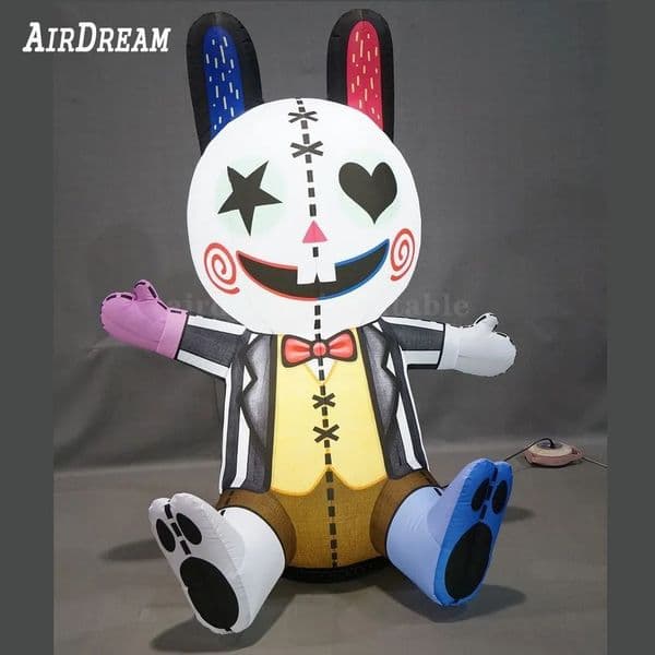 Free delivery Custom Halloween holiday animal decoration evil inflatable ghost rabbit for outdoor activities