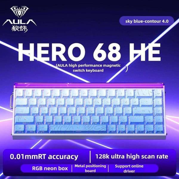 AULA Hero68 He Magnetic Switch Mechanical Keyboard Esports Games Wired Connection RT0.01 High-performance 8000Hz Polling Rate S260430