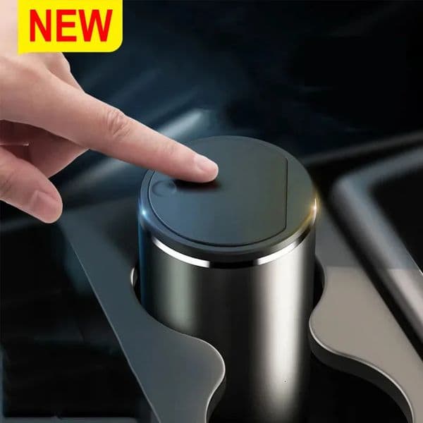 2026 Car Trash Bin Alloy Garbage Can For Dustbin Waste Rubbish Basket Organizer Storage Holder Bag Auto Accessories 260429