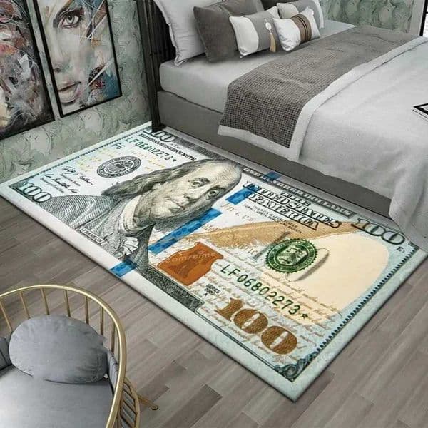 Colorful Creative Dollar Money Print Carpet Mat Rug Large Area Bedroom Entryway Non-Slip Stain Resistant Home Decoration INS J260504