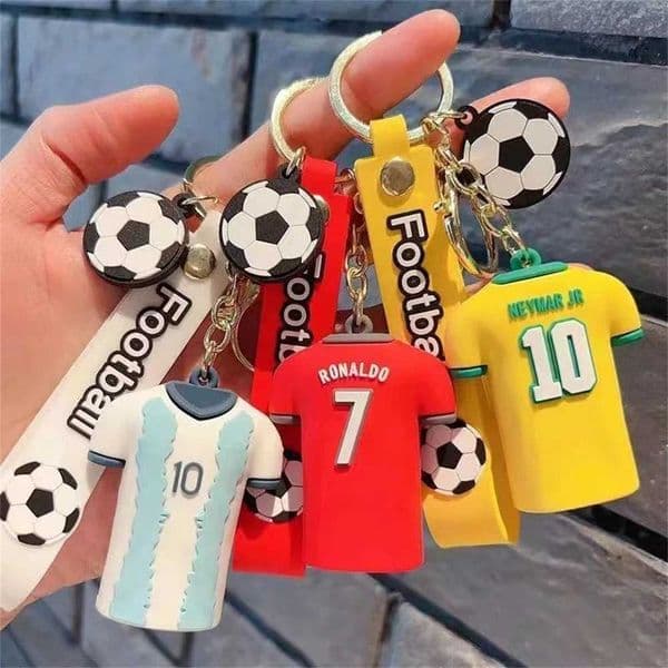 Creative Simulation Football Jersey Keychain Creative Gift Action Figure Car Keychain Sports Peripherals H260504