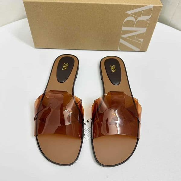 With Box Sandals Designer Luxury Classic Summer New Womens Shoes Fashionable Korean-style Transparent Jelly Sandals Flat Square-toed Womens Slippers X260516