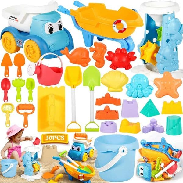 Beach Toys for Kids Sand Toys Set with Sand Bucket Shovel Rake for Beach Sandbox Toys Summer Outdoor Gift Kit for Boys Girls X260504