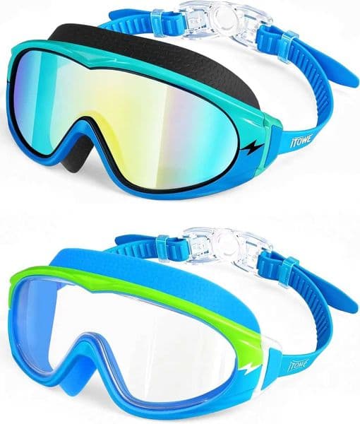 2 Pack Kids Swimming Goggles Anti-Fog UV Protection No Leak Wide View for Boys Girls Ages 3-15 Z260504