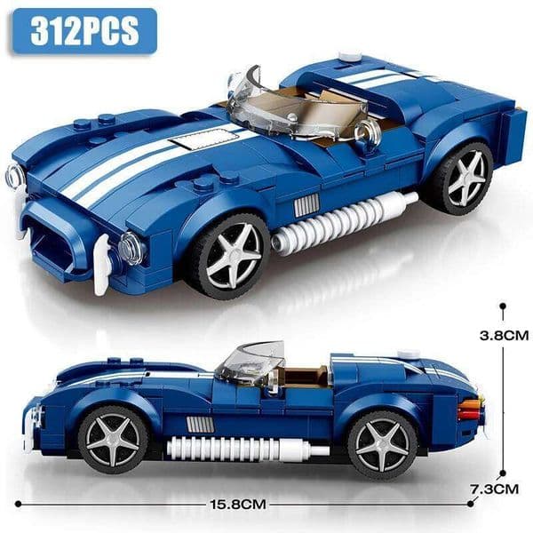 312PCS AC COBRA Building Block Set Creative City Vehicle Diy Car Model Bricks Desktop Display Toys For Kids Holiday Gifts 26W0504