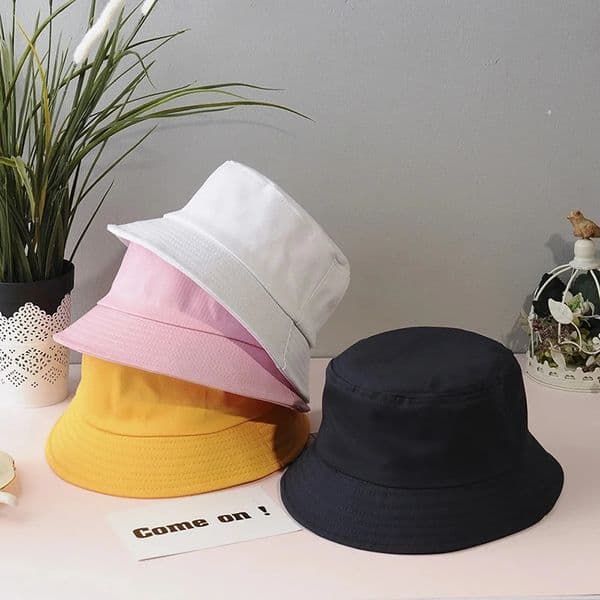 Unisex Cotton Bucket Hat Women Summer Sunscreen Panama Men Pure Color Sunbonnet Fedoras Outdoor Fisherman Beach Cap260429