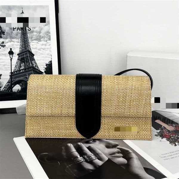 Designer Bag 2026 New Simple Straw Bag Casual Versatile Small Square Bag Niche Design Single Shoulder Crossbody Handbag For Women
