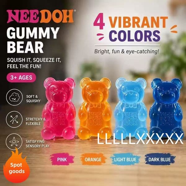 Cute Bear Maltose Squeeze Toy Dough Colorful Sensory Toy Creative New Item Desk Decoration Stress Relief Doll BY AIR