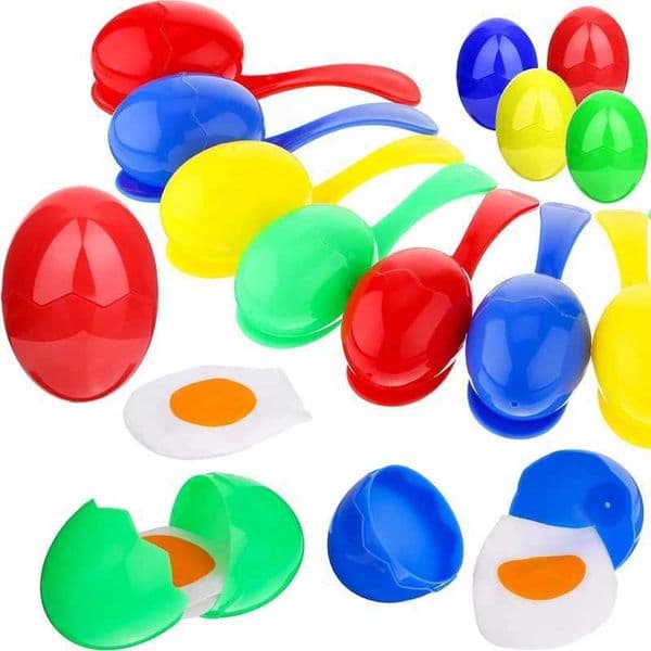 Egg And Spoon Race Game for Kids Relay Race Sensory Balance Toys Outdoor Lawn Field Sport Party Favors 4 Assorted Colors X260504