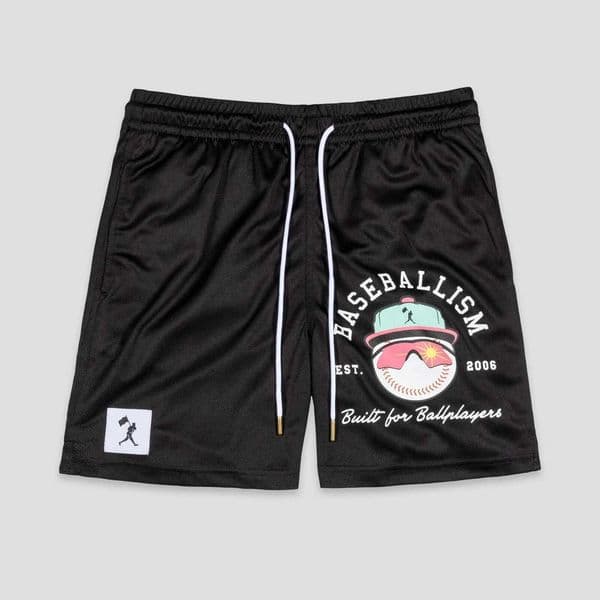 Yuvi Branded Diamond Air Mesh Shorts Black Baseball Print Mens Breathable Quick-Dry Summer Casual Sports Beach Shorts Z260429