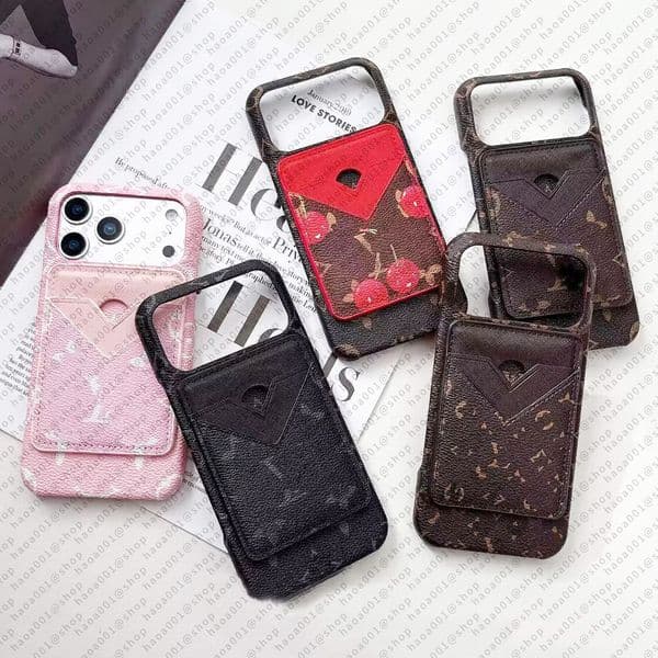 Designer Leather MagSafe Wallet Card Pocket Phone Case iPhone Case for iPhone 16 ProMax iPhone 15 14 13 12 Plus Cell PhoneCases for Women Samsung S26Ultra S25Plus