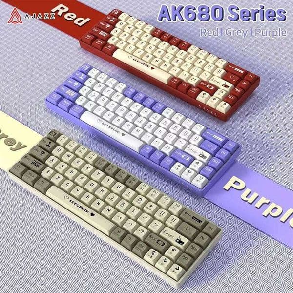 AJAZZ AK680 65% Wireless Mechanical ABS Keycap Hot Swap Gamer Keyboard Custom Gasket Gaming Accessories for Pc Laptop S260430