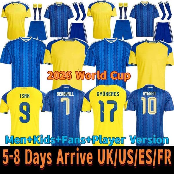 sweden jersey 2026 Team Jerseys Player Editions for 26/27 seasons Customizable player fan and kids sets available sweden world cup