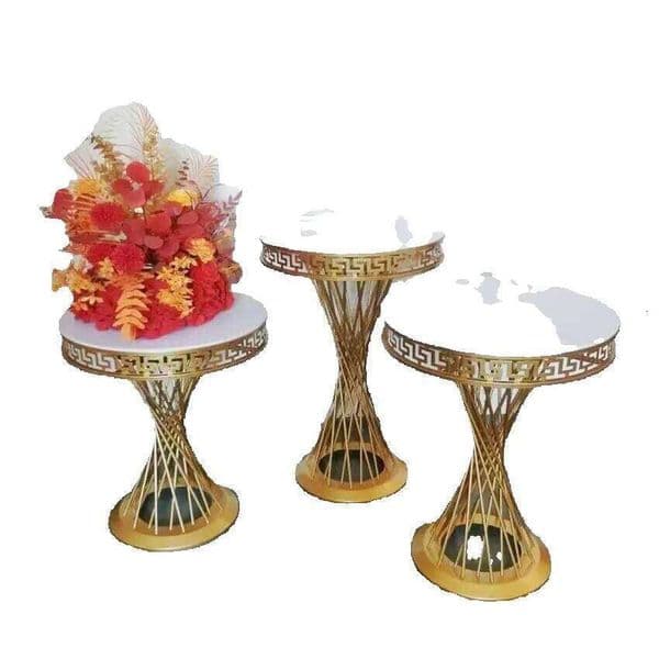Shiny Galvanized Gold Party Background Pedestal Stand for Flower Balloon Arch Table Column Cake Wedding Dessert Display NEW