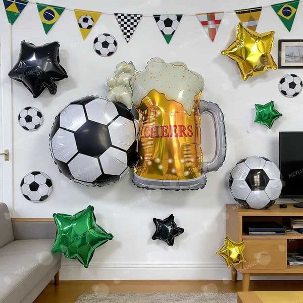 Beer Football Balloon Set Beer Football Shaped Balloon for Event Decoration Birthday Decoration Football Party Decoration X260504