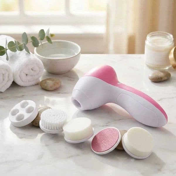 5 in 1 Facial Cleansing Brush Electric Face Cleanser Machine Spa Skin Care Massager Blackhead Remover Deep Pore Cleaning Exfolia X260504