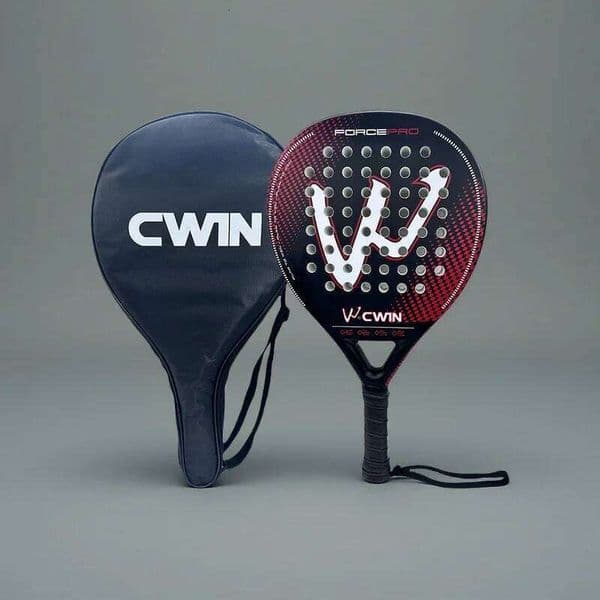 Cwin Racket Carbon Fiber Soft EVA Face for Adult Prefessional Training Tennis Paddle Racquet with Padel Shovel Protector 26H0502