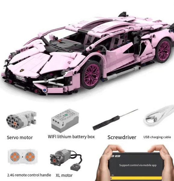 Free shipping Remote control racing building block toy sports car assembly model for boys Gift