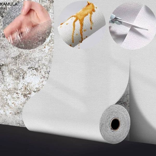 Linen 3D Foam Self-Adhesive PVC Colorful Thickened Waterproof Wallpaper For Home Background Wall Decoration Sticker