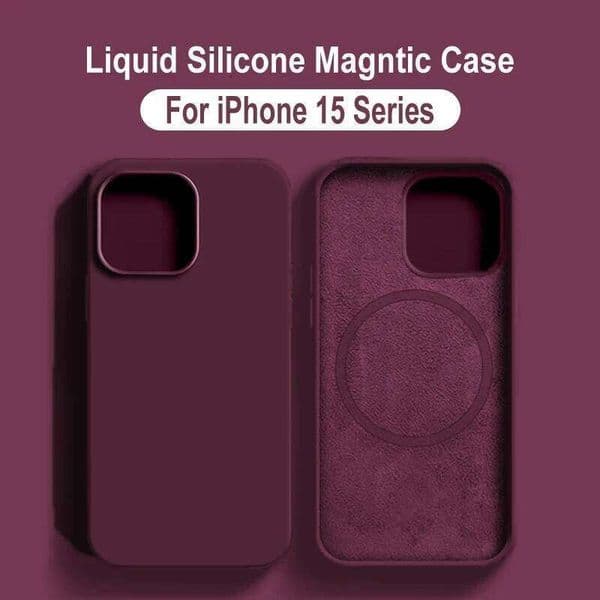 Wireless Charging Cases For iPhone 15 11 14 13 12 Pro Max Plus Liquid Silicone Magnetic Soft Cover Phone Accessories 26L0505