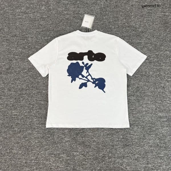 Tt Arte Floral Rose Leaf Letter Print Embroidered T-Shirt, Unisex Couple Casual Short Sleeve Top 04 d1 34