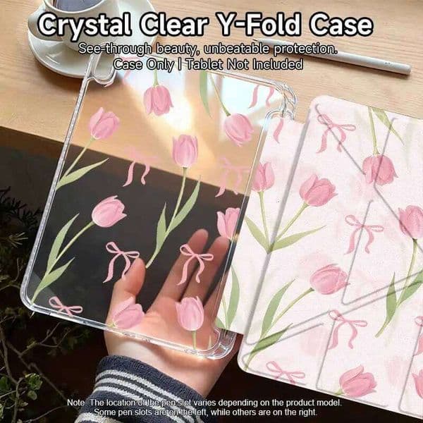 1 Pcs Y-fold flip pen slot shockproof protective shell, compatible with 10.2/10.5, mini 10.9/Pro 11, Air 6/7, iPad 10/11th generatio 26Y0505