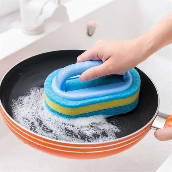 2-Piece Cleaning Brush for Bathroom Kitchen Bathtub Toilet Cleaner All Purpose Shower Sponge Scrubbing Brush with Ergonomic X260504