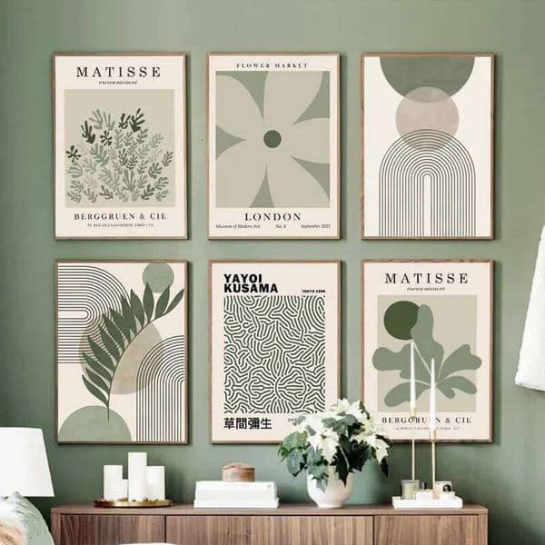 Matisse Green Leaf Coral Geometry Flower Market Posters And Prints Wall Art Canvas Painting For Living Room Decorative Pictures 26H0505
