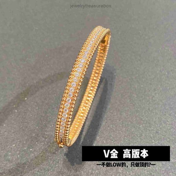 Vanlism Cleef Bracelet Clover designer V-shaped ball bead bracelet full diamond inlay fashionable bead bracelet women