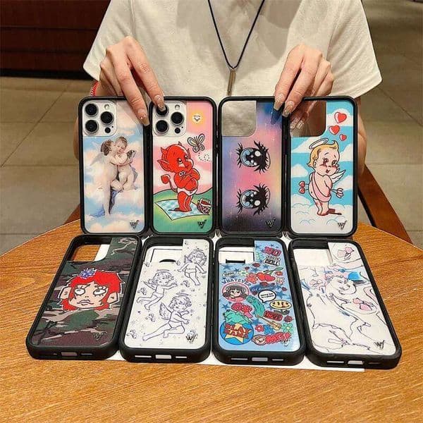 Wildflower Angel Little devil Phone Case For iPhone 17 16 15 14 13 12 Pro Max Cherubs Sandy Eyes Girl Shockproof Cover 26H0505