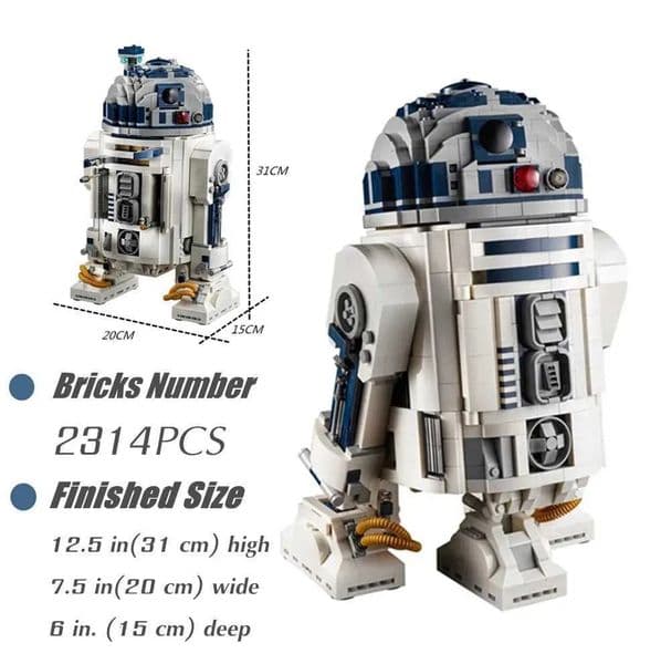 Build Block Set Build Block Set 2026 New 2314Pcs Space R2 Robot D2 brick Figures Model Childrens Brick B Toy Kid Boy Birthday Christmas Designer Toy 2026 high-quality