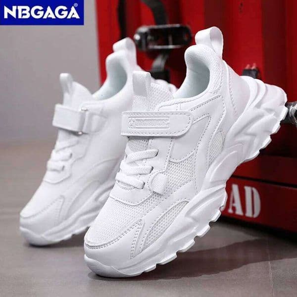 Lightweight Breathable School Kids Running Shoes Non-slip Children's White Sneakers for Boys Girls Outdoor Sports Casual Walking 26Y0505