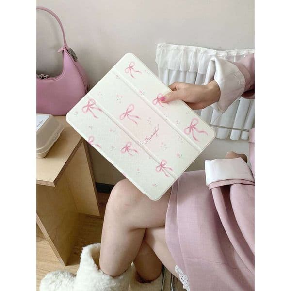 Floral Clear Acrylic Case for iPad A16 11th 10th 10.2 9.7 10.5 Pro 12.9 Air 11 13 5 4 Mini 6 7Case with Pencil Slot Holder 26Y0505
