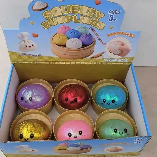 Dumpling Squishy Stress Balls Toys Anxiety Relief Dough Bun Squeeze Ball Sensory Toy for Kids Adult juguetesT260505