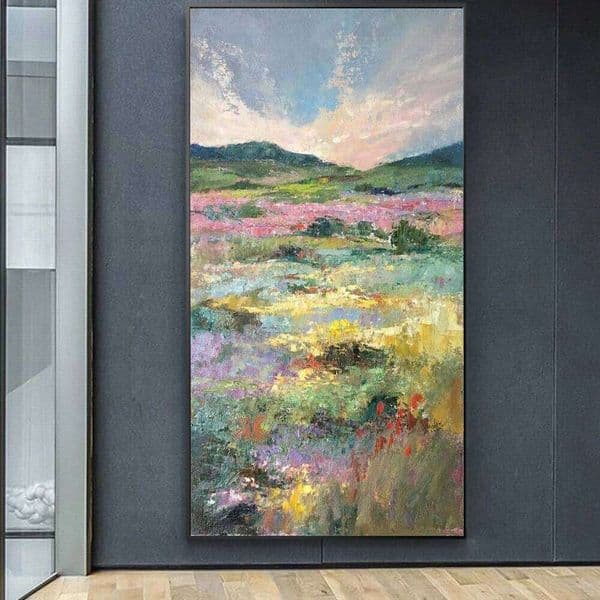 Monet Style Spring Garden Landscape Abstract Flower Natural Scenery Canvas Painting Wall Art 26Y0505