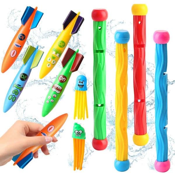 Diving Pool Toys for Kids Summer Swim Fun Pool Games Water Sinking Toys Breath Closure Training Throwing Water Underwater Toy X260504