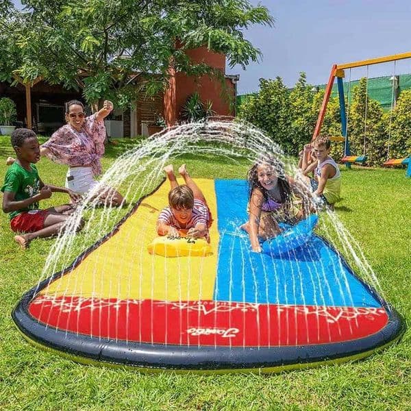 Inflatable Lawn Water Spray Slide Outdoor Kids Summer Inflatable Toys Sprinkle Water Game Backyard Pools Toys Water Splash Toys X260504