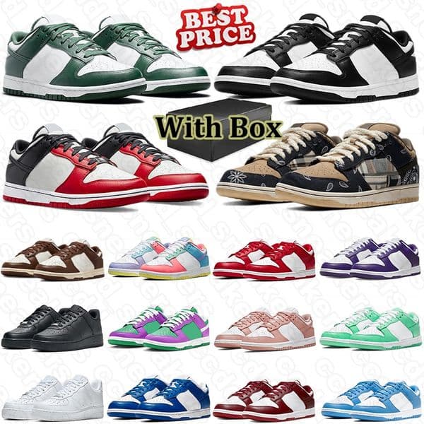 Designer Running Shoes af1s Pandas one Reverse Mocha White Green Gum Orange Lobster Cherry Valentines Day Grey Fog Green mens womens sneaker 36-46